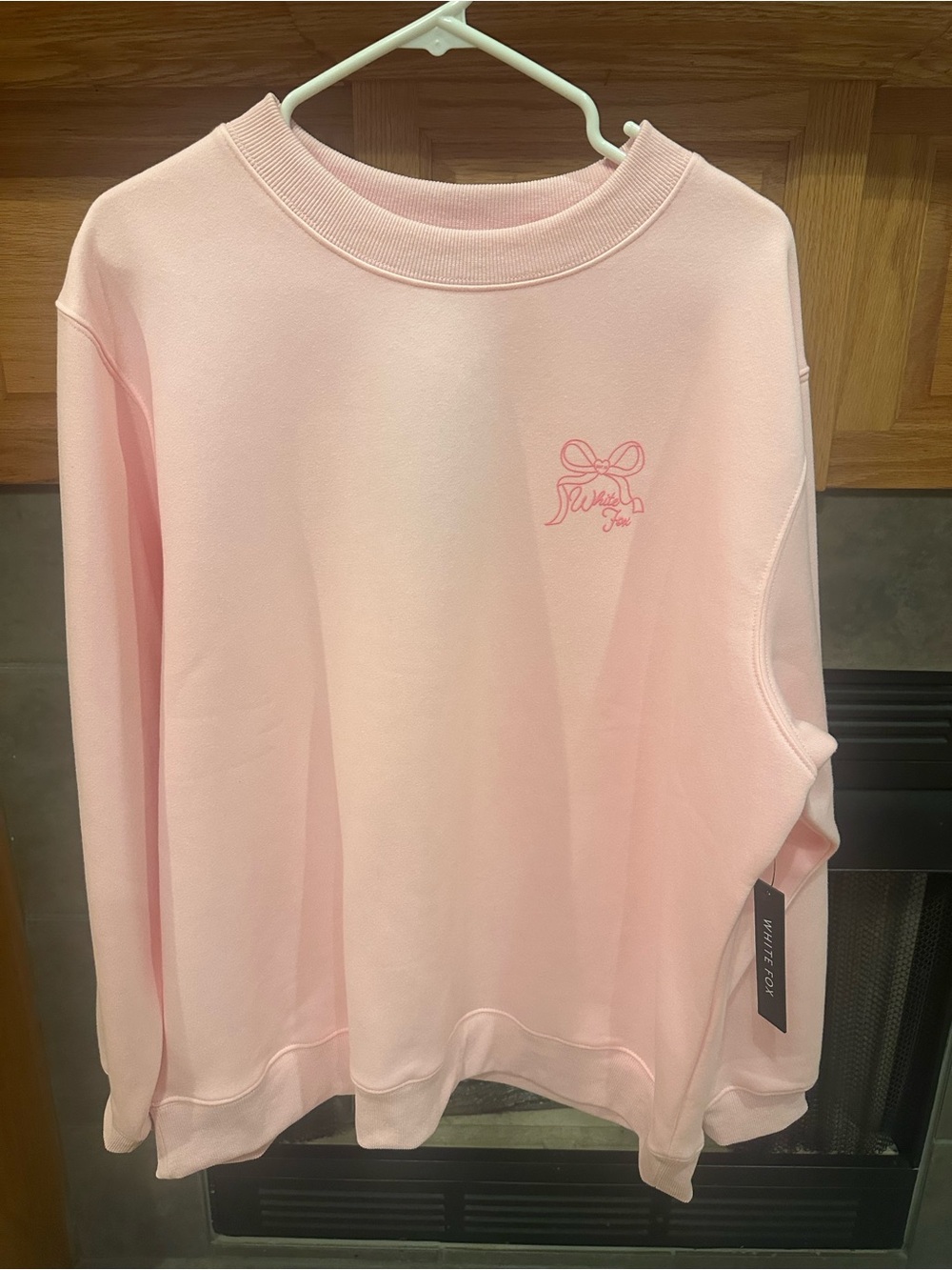 White Fox Light Pink Bow Crewneck Sweatshirt